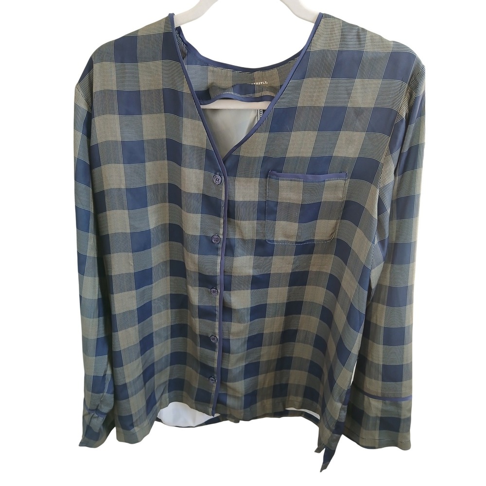 SUMMERSALT Womens Size L Plaid button down Long Shirt